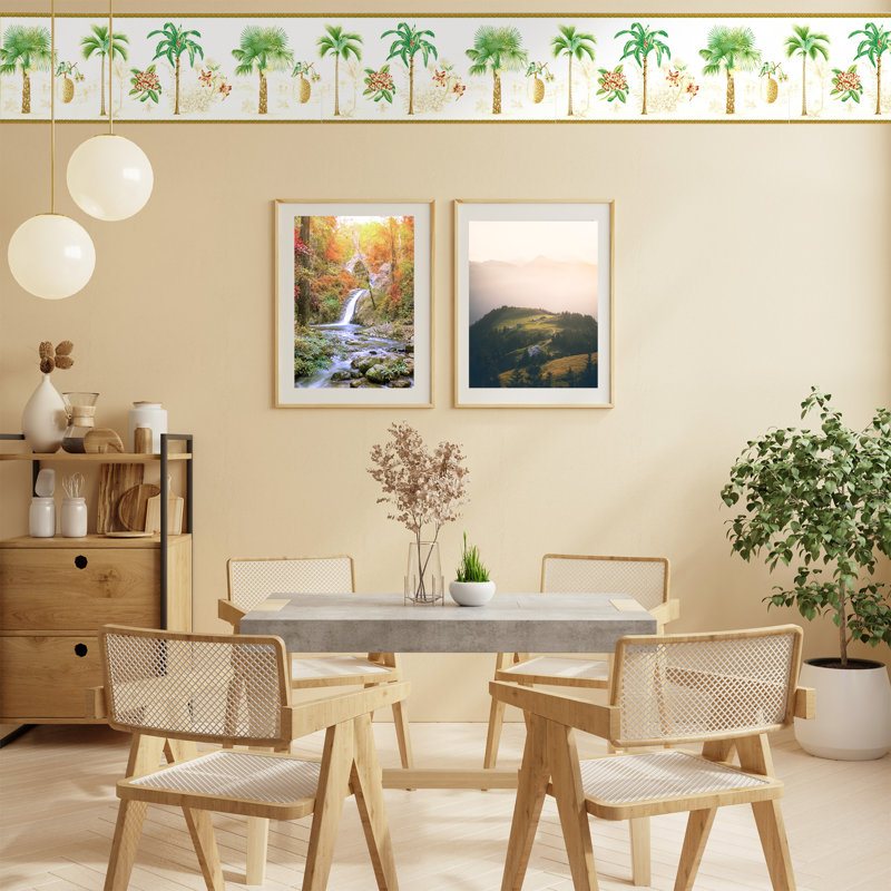 Bay Isle Home™ Adalae Tropical Palm Trees Wallpaper Border | Wayfair